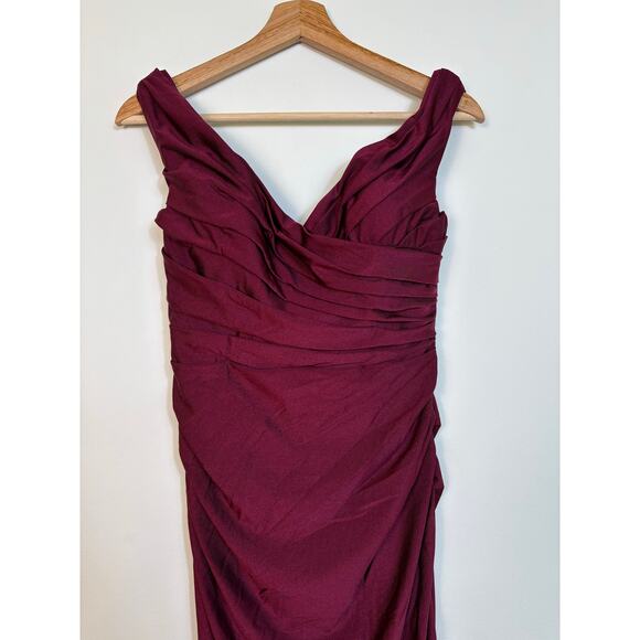 La Femme No 28450 Off the Shoulder Evening Gown Dress Size 8 Ruched Prom NWT - Picture 8 of 15
